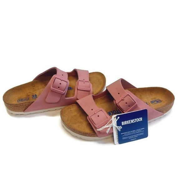 Birkenstock Arizona Soft Footbed Leather Sandals Womens Size 5 EU 36 Pink Rose - Picture 9 of 9